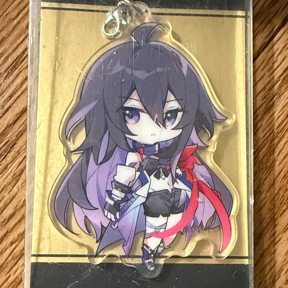 Anime Character Keychain with Purple and Pink Accents honkai star rail
